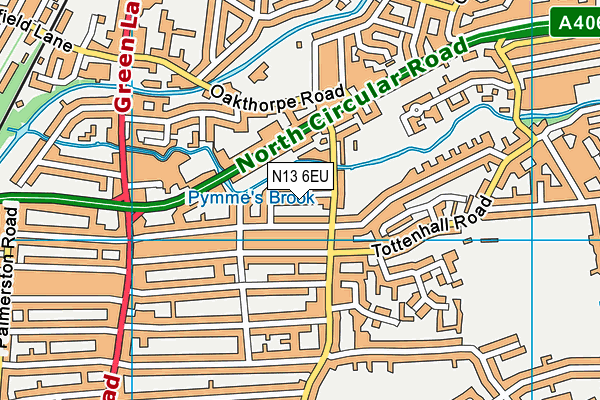 N13 6EU map - OS VectorMap District (Ordnance Survey)