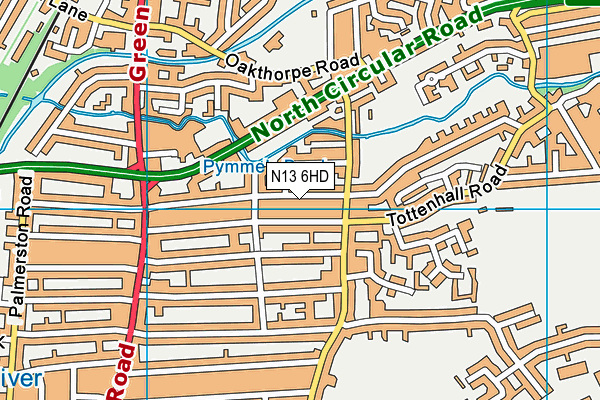 N13 6HD map - OS VectorMap District (Ordnance Survey)