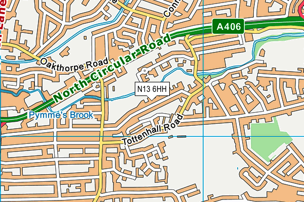 N13 6HH map - OS VectorMap District (Ordnance Survey)