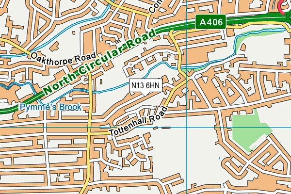 N13 6HN map - OS VectorMap District (Ordnance Survey)