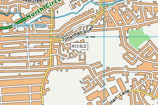 N13 6LD map - OS VectorMap District (Ordnance Survey)