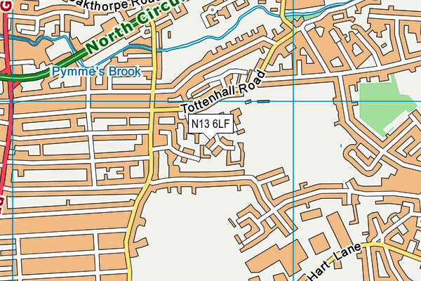 N13 6LF map - OS VectorMap District (Ordnance Survey)