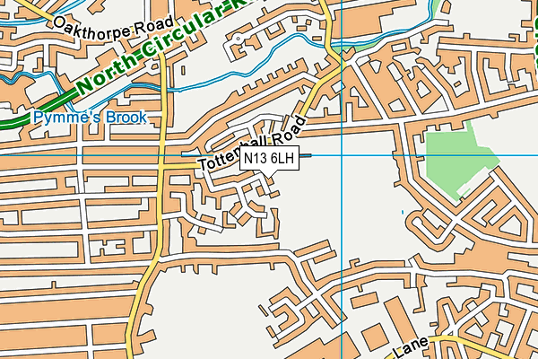 Tottenhall Recreation Ground map (N13 6LH) - OS VectorMap District (Ordnance Survey)