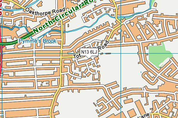 N13 6LJ map - OS VectorMap District (Ordnance Survey)