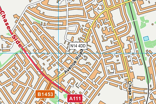 N14 4DD map - OS VectorMap District (Ordnance Survey)
