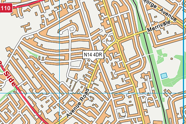 N14 4DR map - OS VectorMap District (Ordnance Survey)