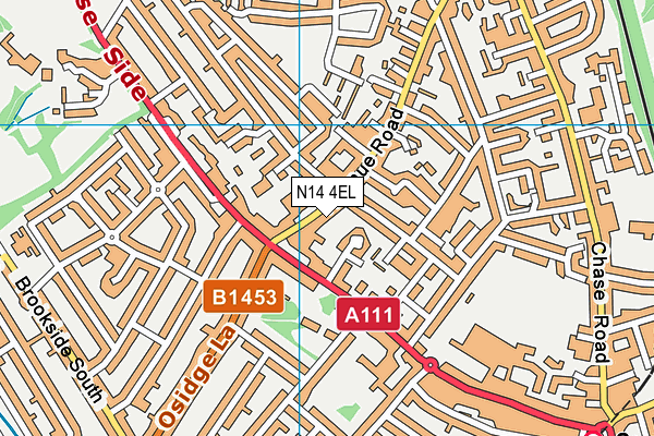 N14 4EL map - OS VectorMap District (Ordnance Survey)