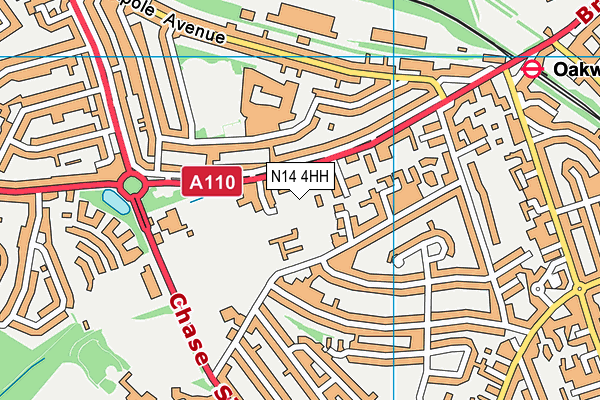 N14 4HH map - OS VectorMap District (Ordnance Survey)