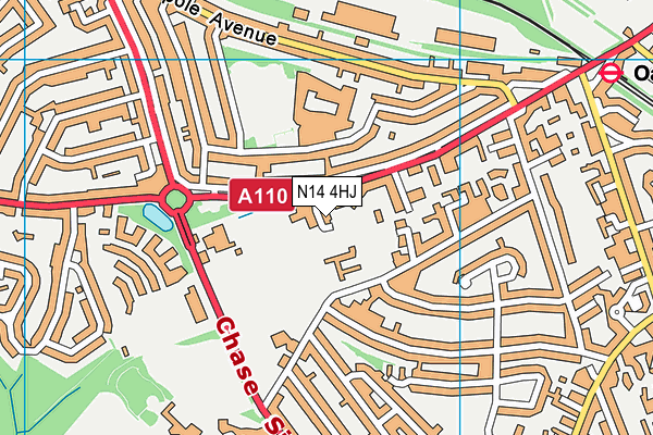 N14 4HJ map - OS VectorMap District (Ordnance Survey)