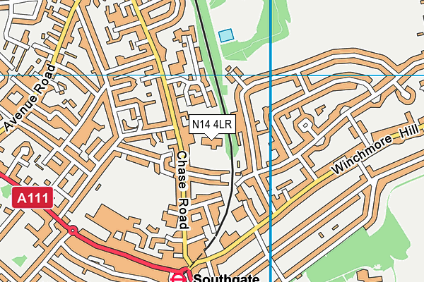 West Grove Primary map (N14 4LR) - OS VectorMap District (Ordnance Survey)