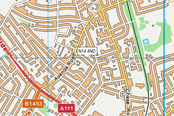 N14 4ND map - OS VectorMap District (Ordnance Survey)