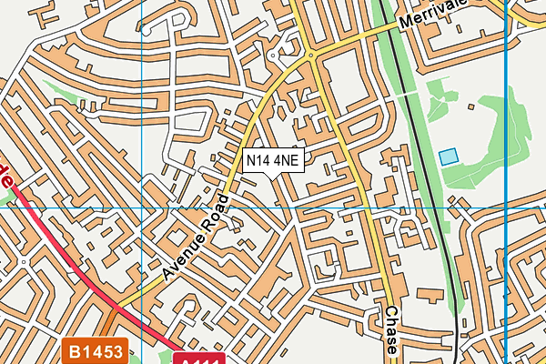 N14 4NE map - OS VectorMap District (Ordnance Survey)