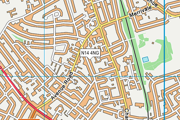 N14 4NG map - OS VectorMap District (Ordnance Survey)