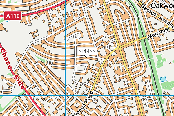 N14 4NN map - OS VectorMap District (Ordnance Survey)