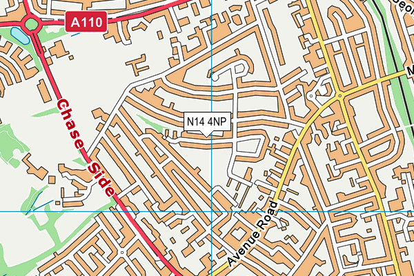 N14 4NP map - OS VectorMap District (Ordnance Survey)