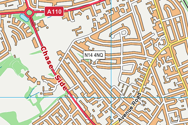 N14 4NQ map - OS VectorMap District (Ordnance Survey)