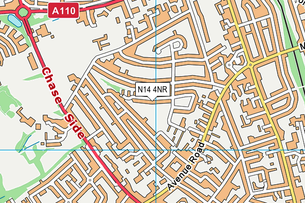 N14 4NR map - OS VectorMap District (Ordnance Survey)