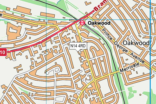 N14 4RD map - OS VectorMap District (Ordnance Survey)