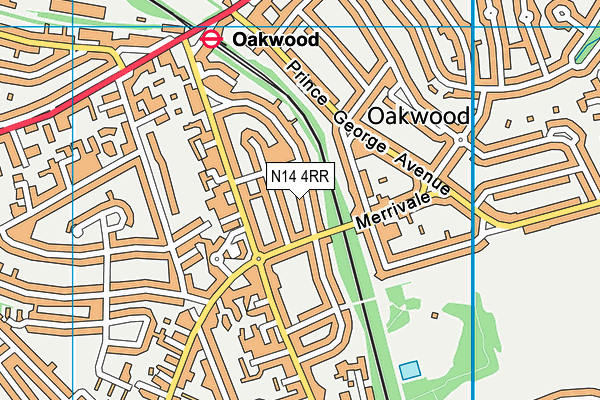 N14 4RR map - OS VectorMap District (Ordnance Survey)