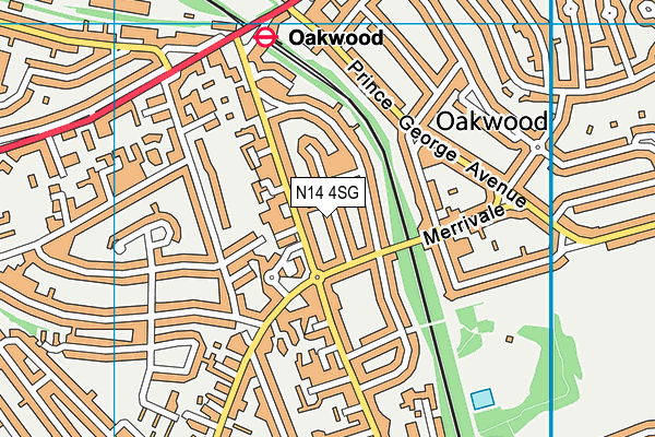 N14 4SG map - OS VectorMap District (Ordnance Survey)