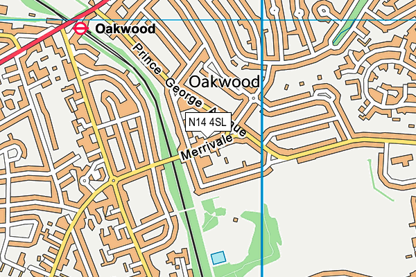 N14 4SL map - OS VectorMap District (Ordnance Survey)