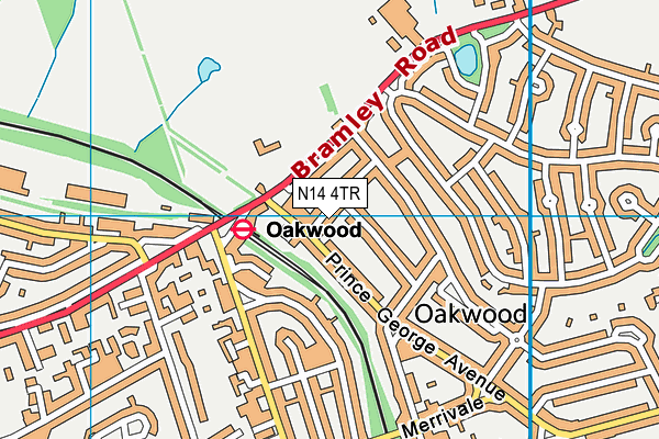 N14 4TR map - OS VectorMap District (Ordnance Survey)