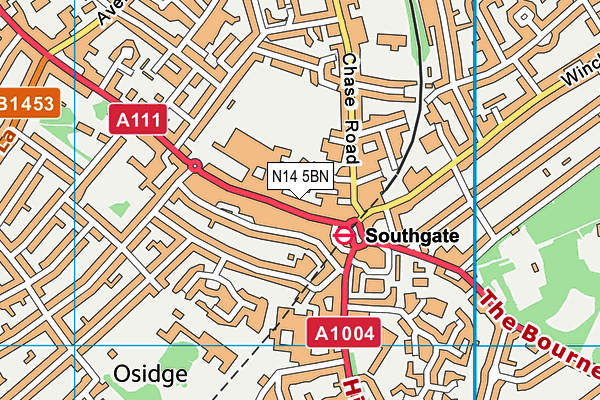 N14 5BN map - OS VectorMap District (Ordnance Survey)