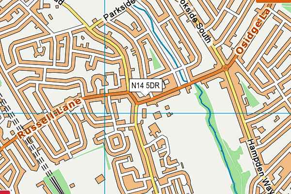 N14 5DR map - OS VectorMap District (Ordnance Survey)