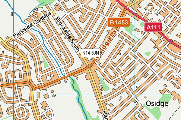 Fakin' It map (N14 5JN) - OS VectorMap District (Ordnance Survey)