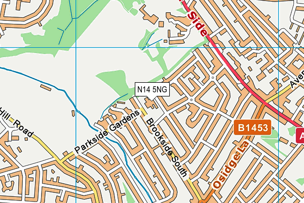 Monkfrith Primary School map (N14 5NG) - OS VectorMap District (Ordnance Survey)