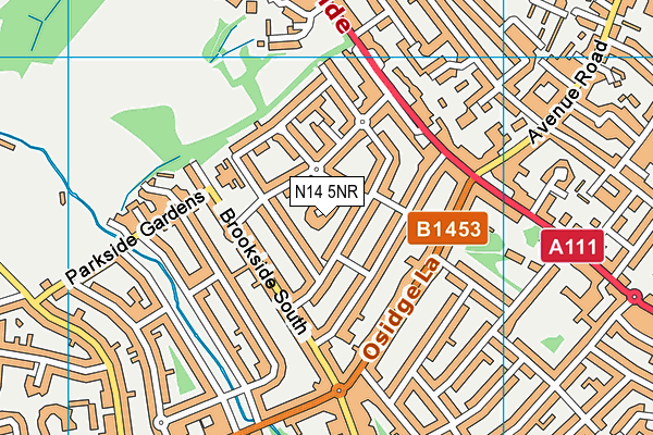 N14 5NR map - OS VectorMap District (Ordnance Survey)