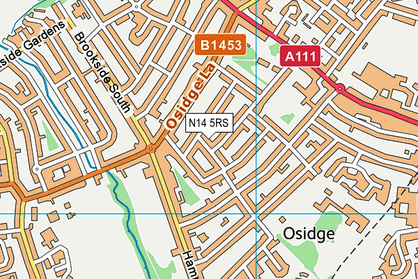 N14 5RS map - OS VectorMap District (Ordnance Survey)