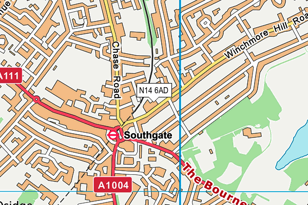 Southgate Leisure Centre map (N14 6AD) - OS VectorMap District (Ordnance Survey)
