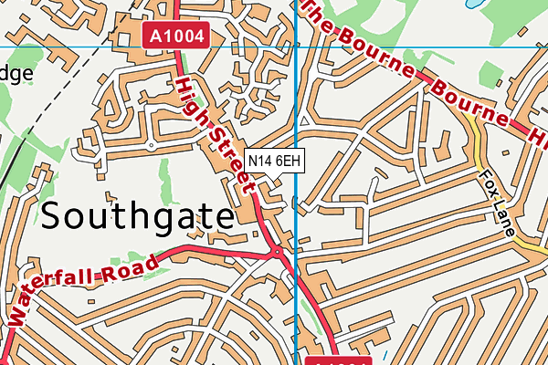 N14 6EH map - OS VectorMap District (Ordnance Survey)