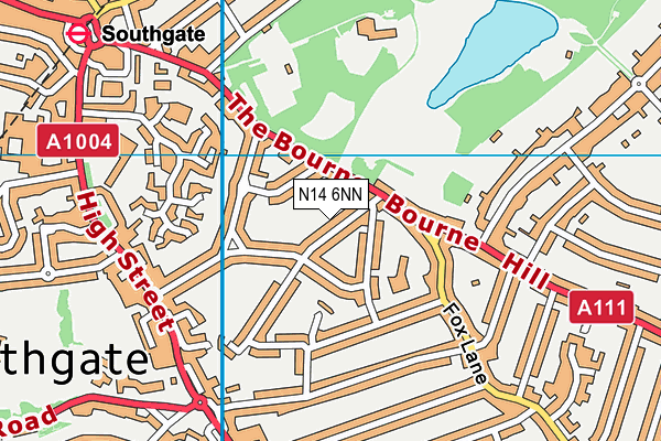 N14 6NN map - OS VectorMap District (Ordnance Survey)