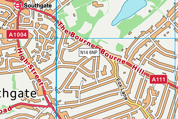 N14 6NP map - OS VectorMap District (Ordnance Survey)