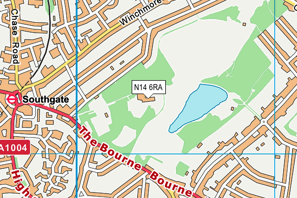 N14 6RA map - OS VectorMap District (Ordnance Survey)