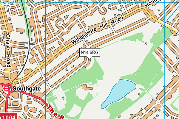 N14 6RG map - OS VectorMap District (Ordnance Survey)