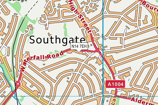 N14 7EH map - OS VectorMap District (Ordnance Survey)