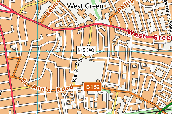 N15 3AQ map - OS VectorMap District (Ordnance Survey)