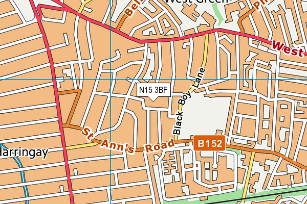 N15 3BF map - OS VectorMap District (Ordnance Survey)