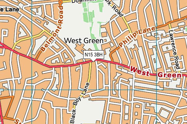 N15 3BH map - OS VectorMap District (Ordnance Survey)