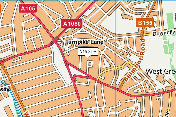N15 3DP map - OS VectorMap District (Ordnance Survey)