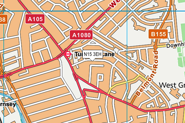 N15 3EH map - OS VectorMap District (Ordnance Survey)