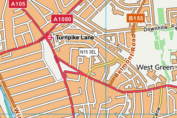 N15 3EL map - OS VectorMap District (Ordnance Survey)