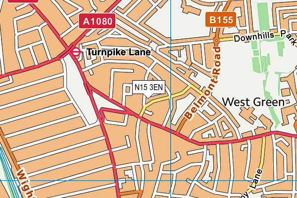 N15 3EN map - OS VectorMap District (Ordnance Survey)