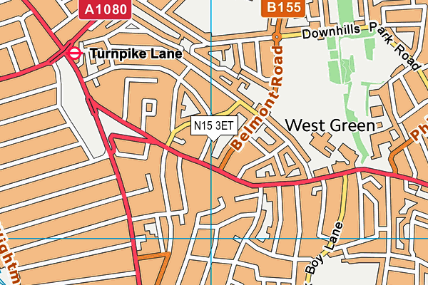 N15 3ET map - OS VectorMap District (Ordnance Survey)