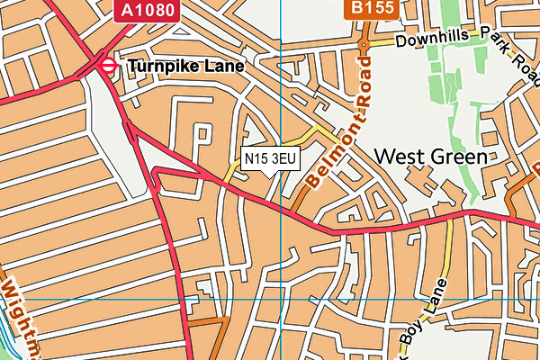 N15 3EU map - OS VectorMap District (Ordnance Survey)