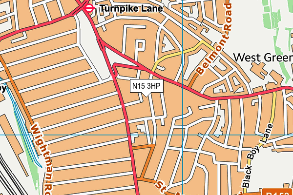 N15 3HP map - OS VectorMap District (Ordnance Survey)