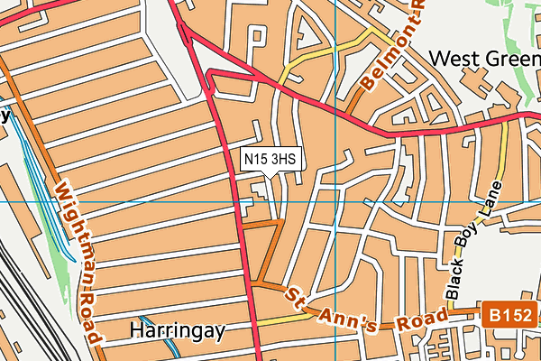 N15 3HS map - OS VectorMap District (Ordnance Survey)